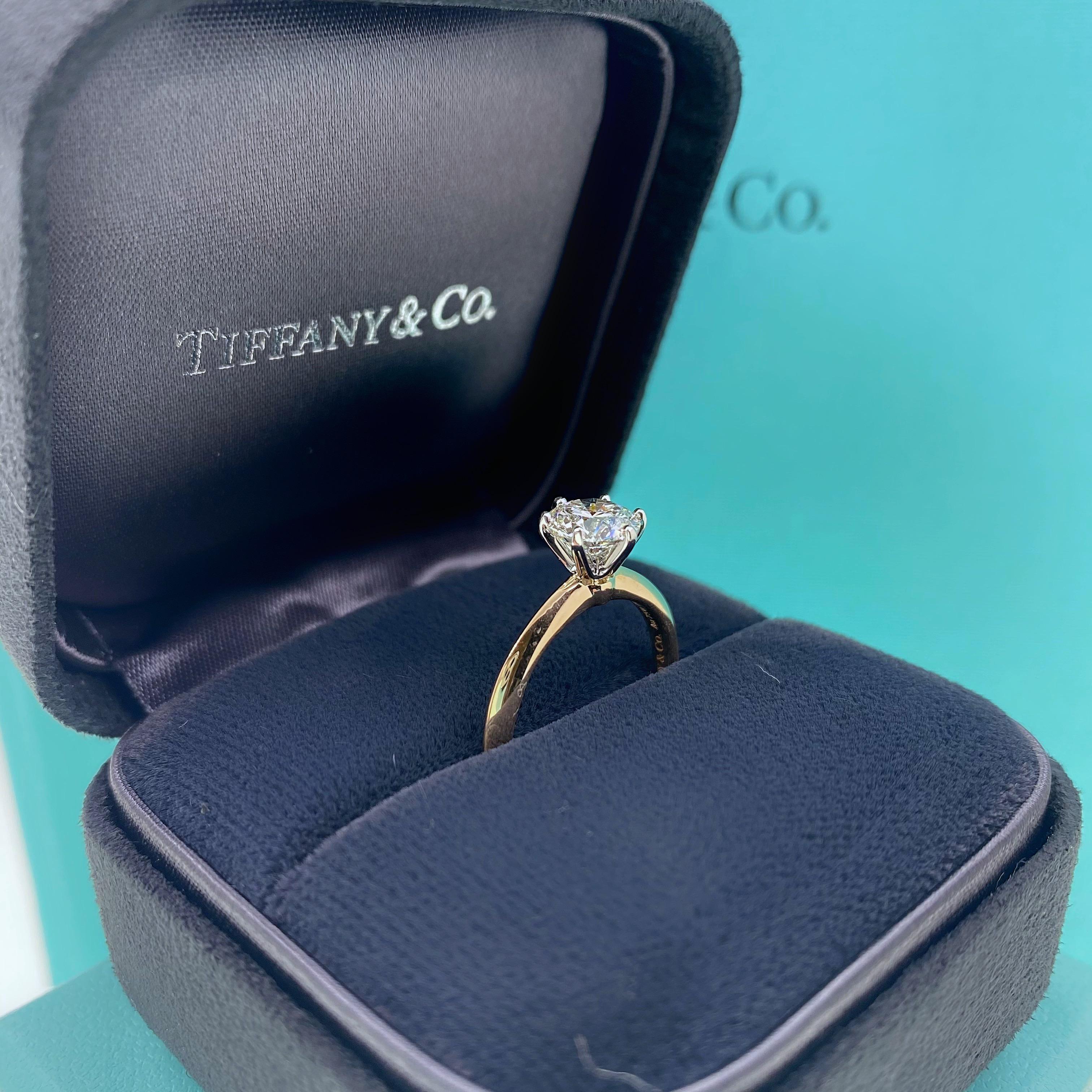 Tiffany & Co. Round Diamond 1.18 Carat H VS1 Ring 18 Karat Rose Gold Papers 3