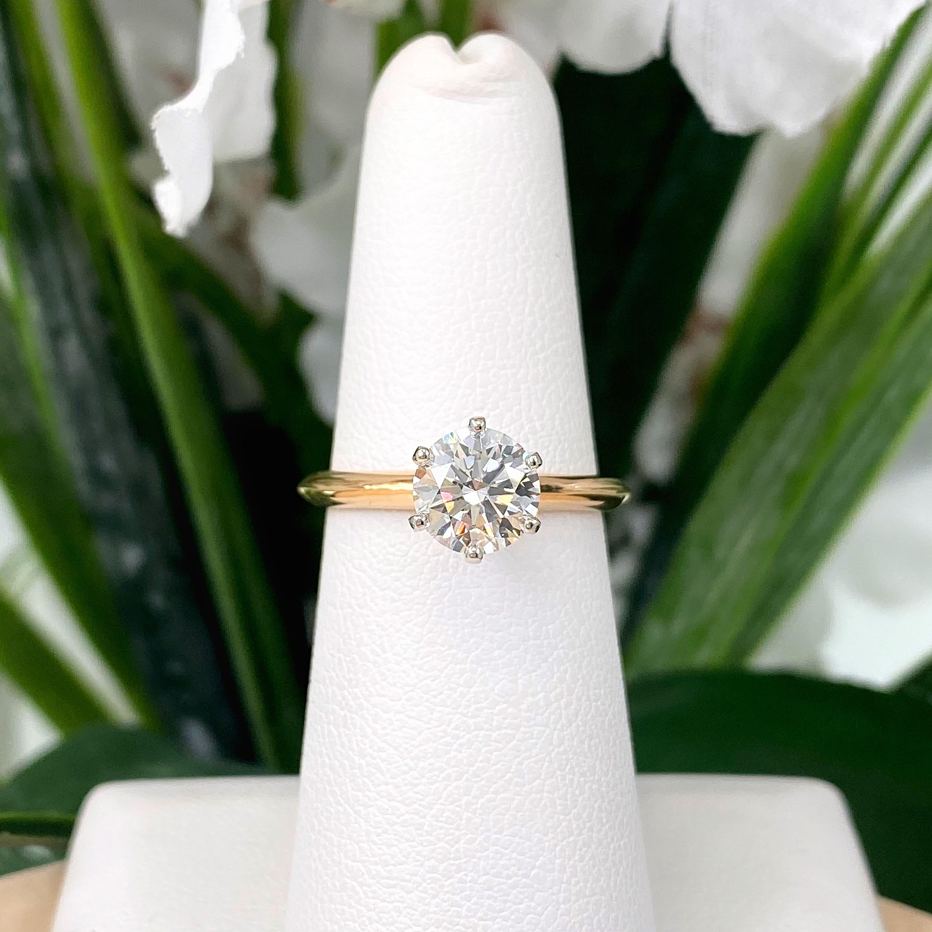 Tiffany & Co. Round Diamond 1.18 Carat H VS1 Ring 18 Karat Rose Gold Papers 4