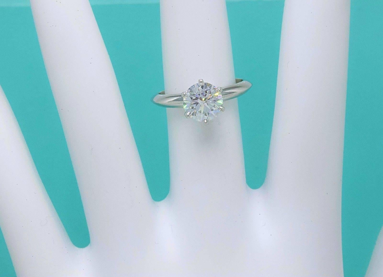 Tiffany & Co. Round Diamond 1.33 cts G VVS1 Platinum Engagement Ring 2