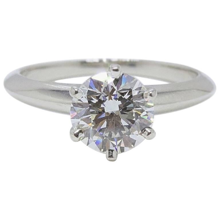 Tiffany & Co. Round Diamond 1.33 cts G VVS1 Platinum Engagement Ring