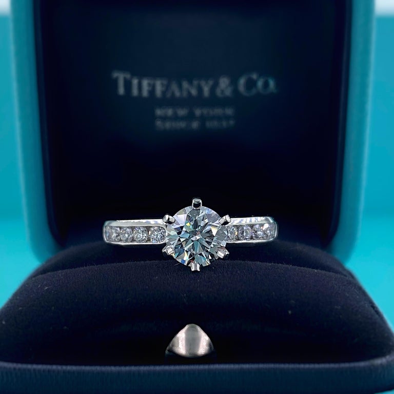 Tiffany & Co. - Round 1.34 TCW Channel Set Band Engagement Ring American Diamond