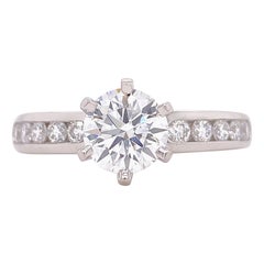 Tiffany & Co. Round Diamond 1.34 Tcw Channel Set Diamond Band Engagement Ring