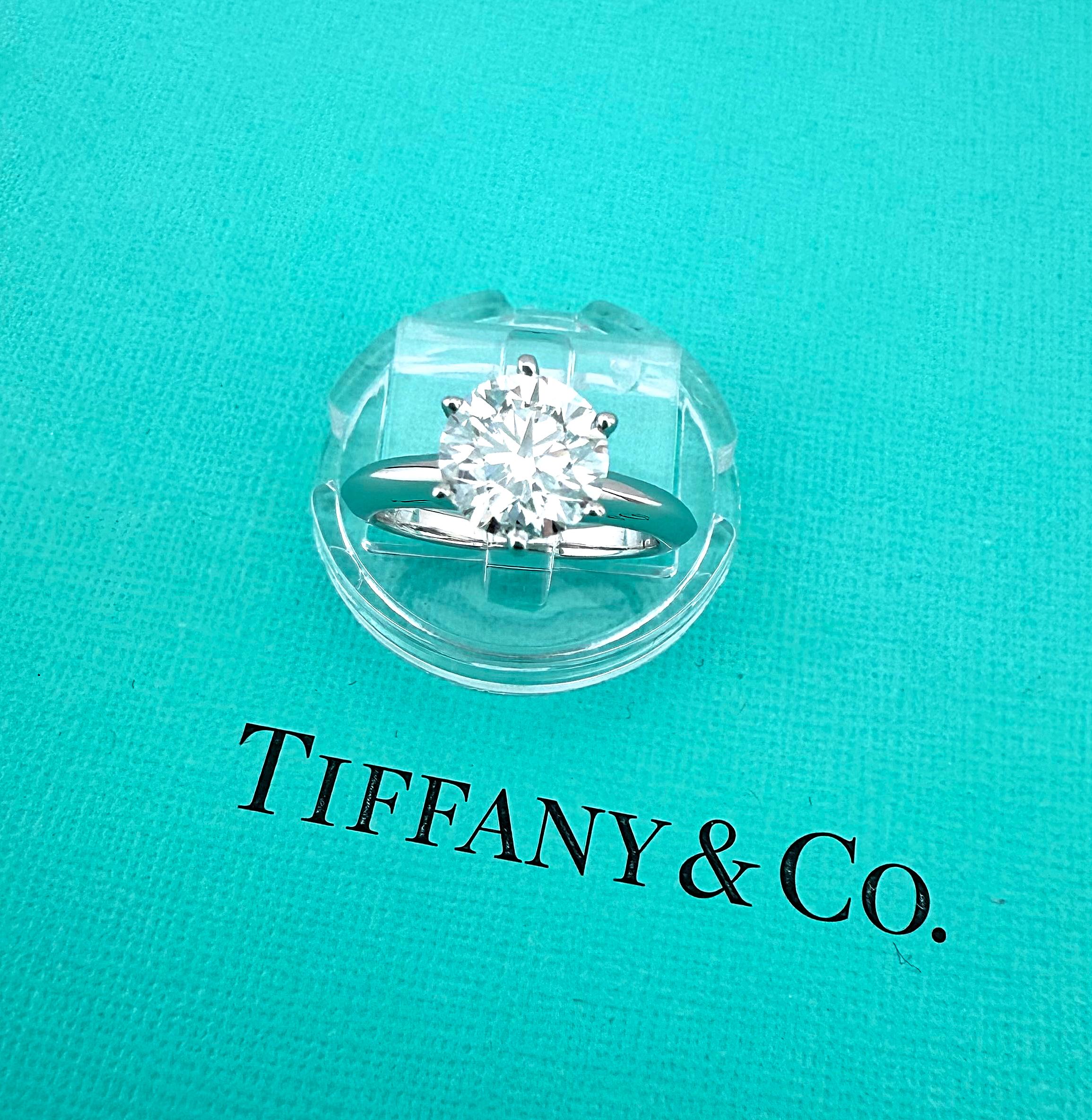 TIFFANY & CO, certificat de bague de fiançailles solitaire avec diamant rond 1,60 carat G VS2 en vente 7