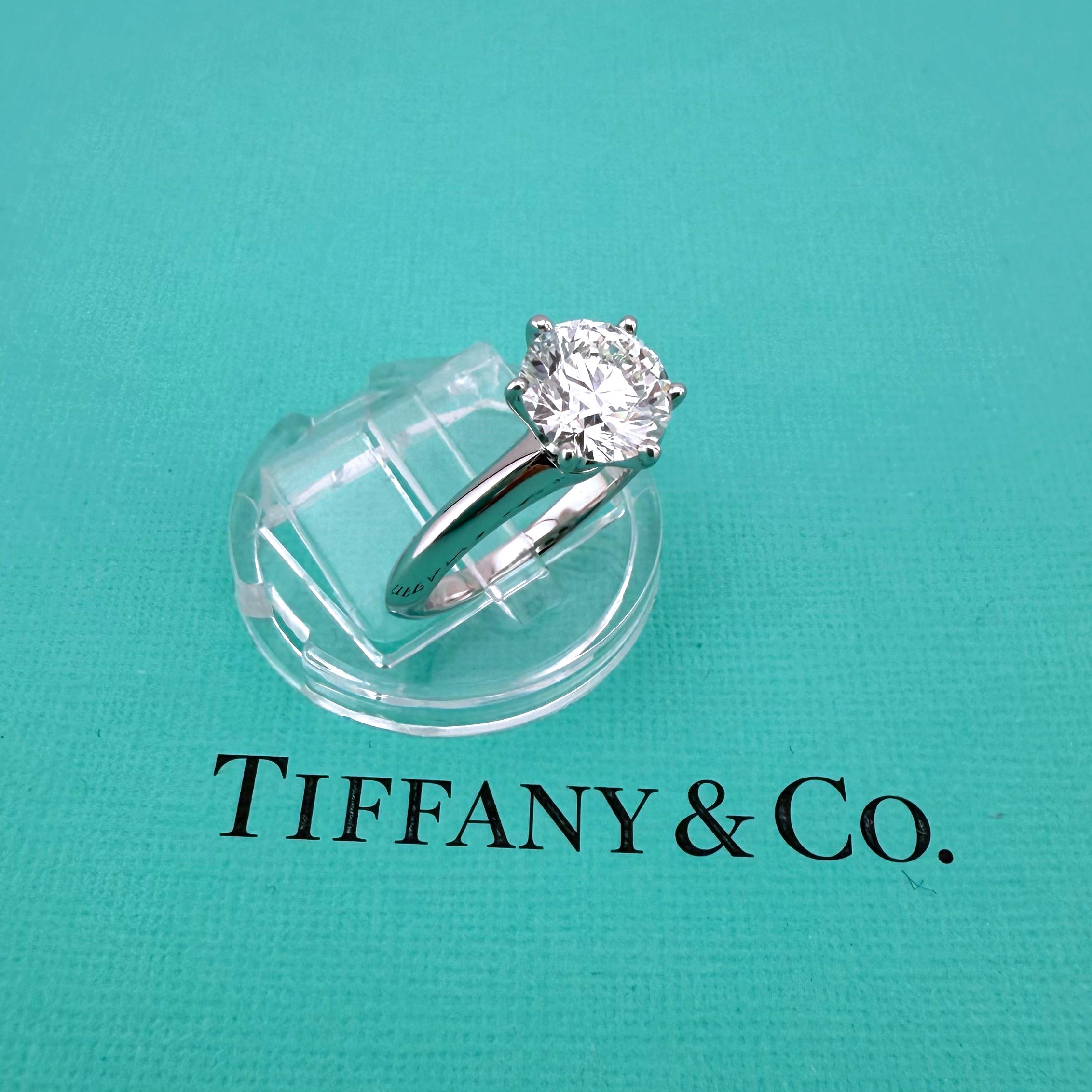 TIFFANY & CO, certificat de bague de fiançailles solitaire avec diamant rond 1,60 carat G VS2 en vente 8