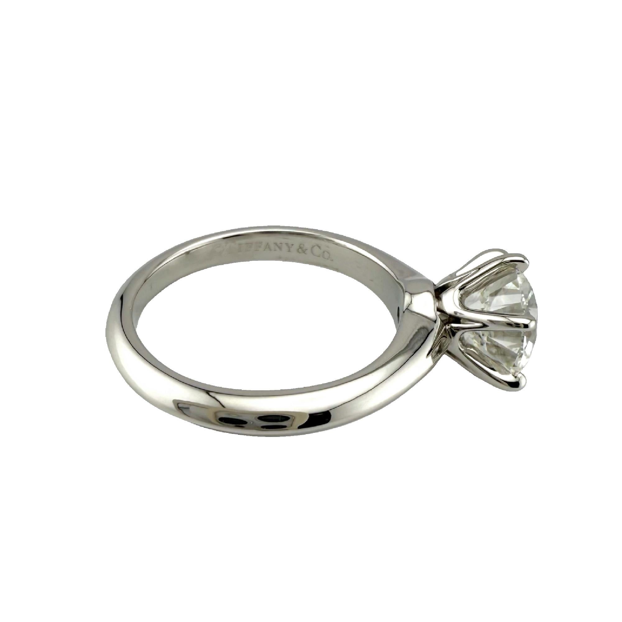 TIFFANY & CO, certificat de bague de fiançailles solitaire avec diamant rond 1,60 carat G VS2 en vente 2