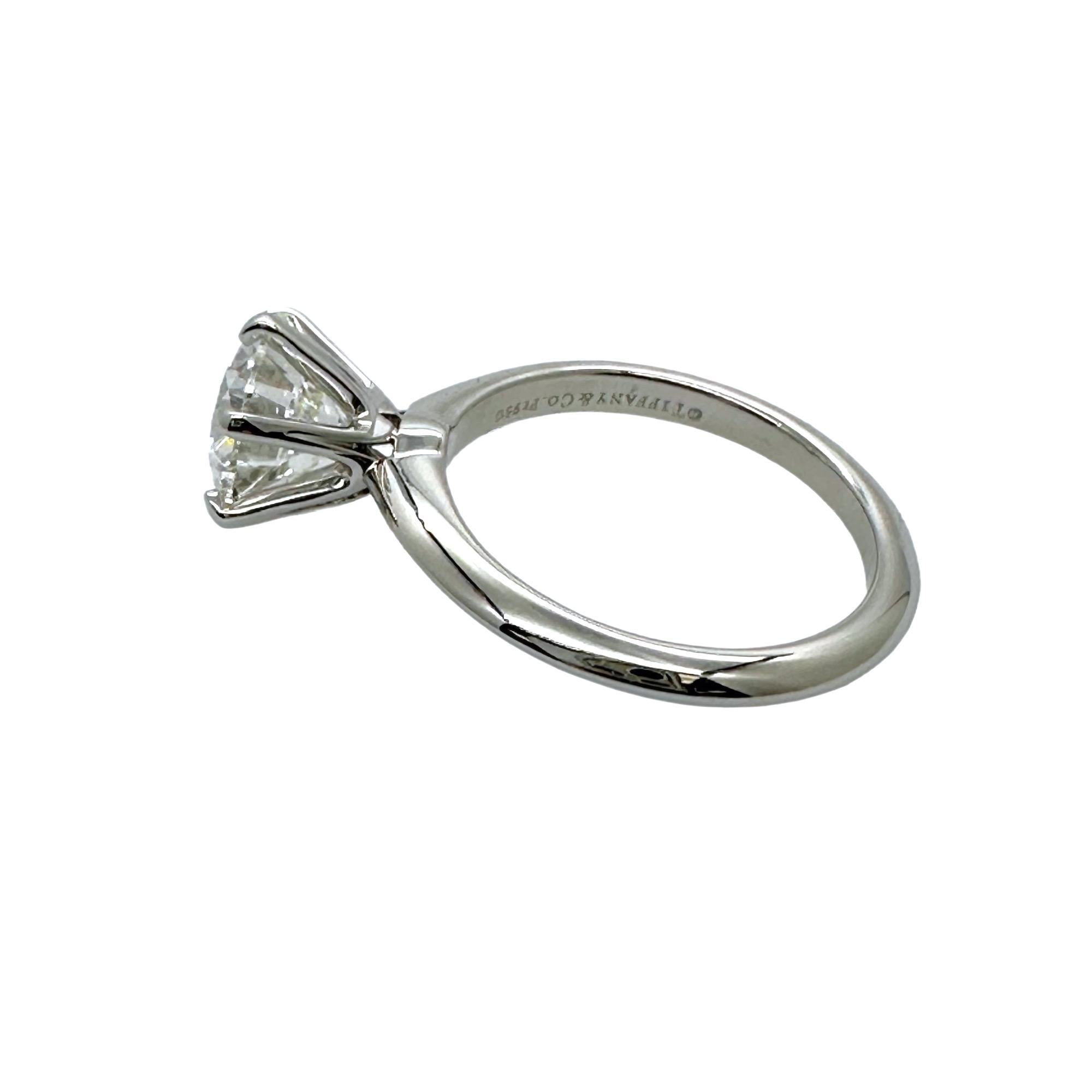 Tiffany & Co. Round Diamond 2.07 cts H VS2 Solitaire Engagement Ring Platinum 4