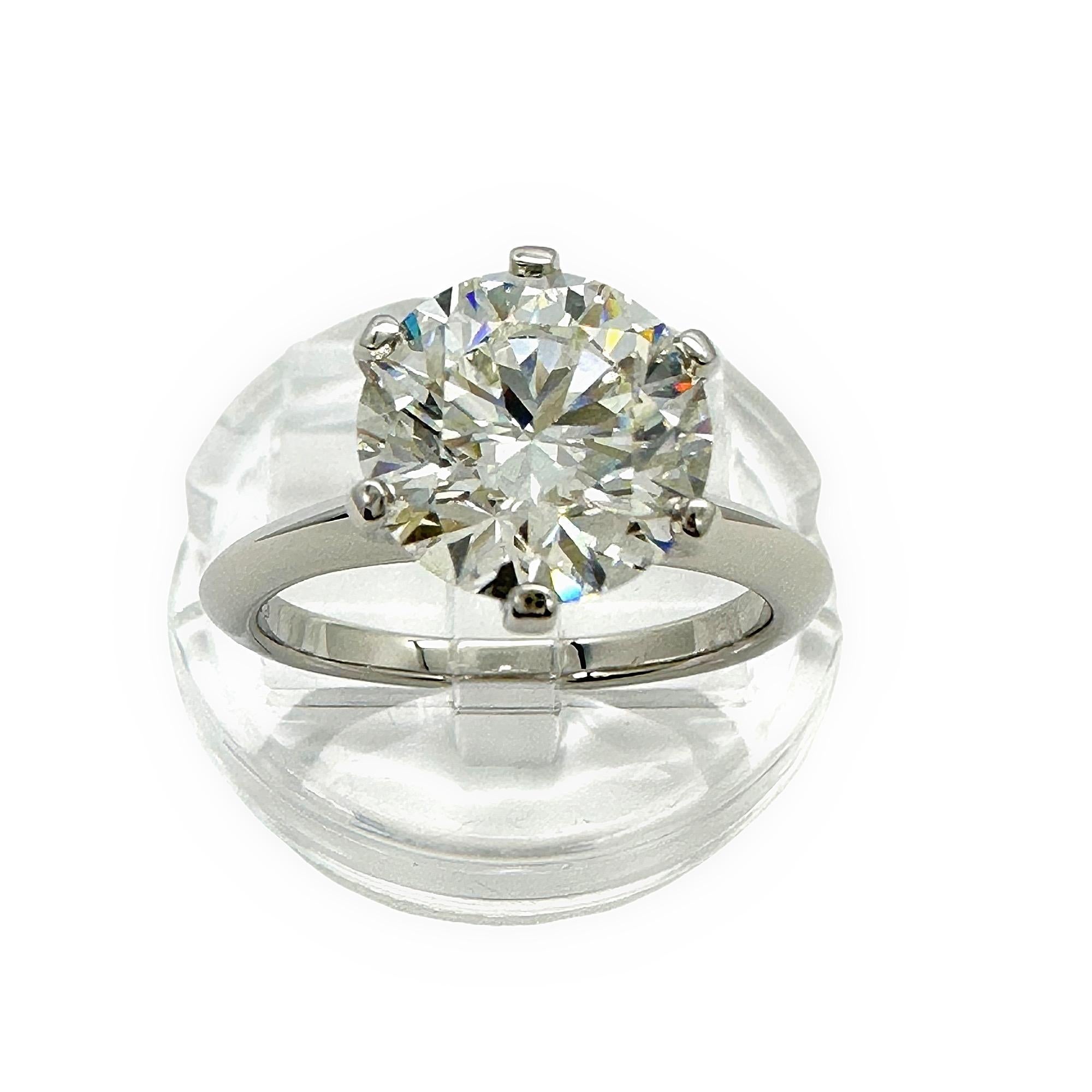 Tiffany & Co Platinum Diamond Engagement Ring Round 3.14 ct I VVS1 Solitaire For Sale 8