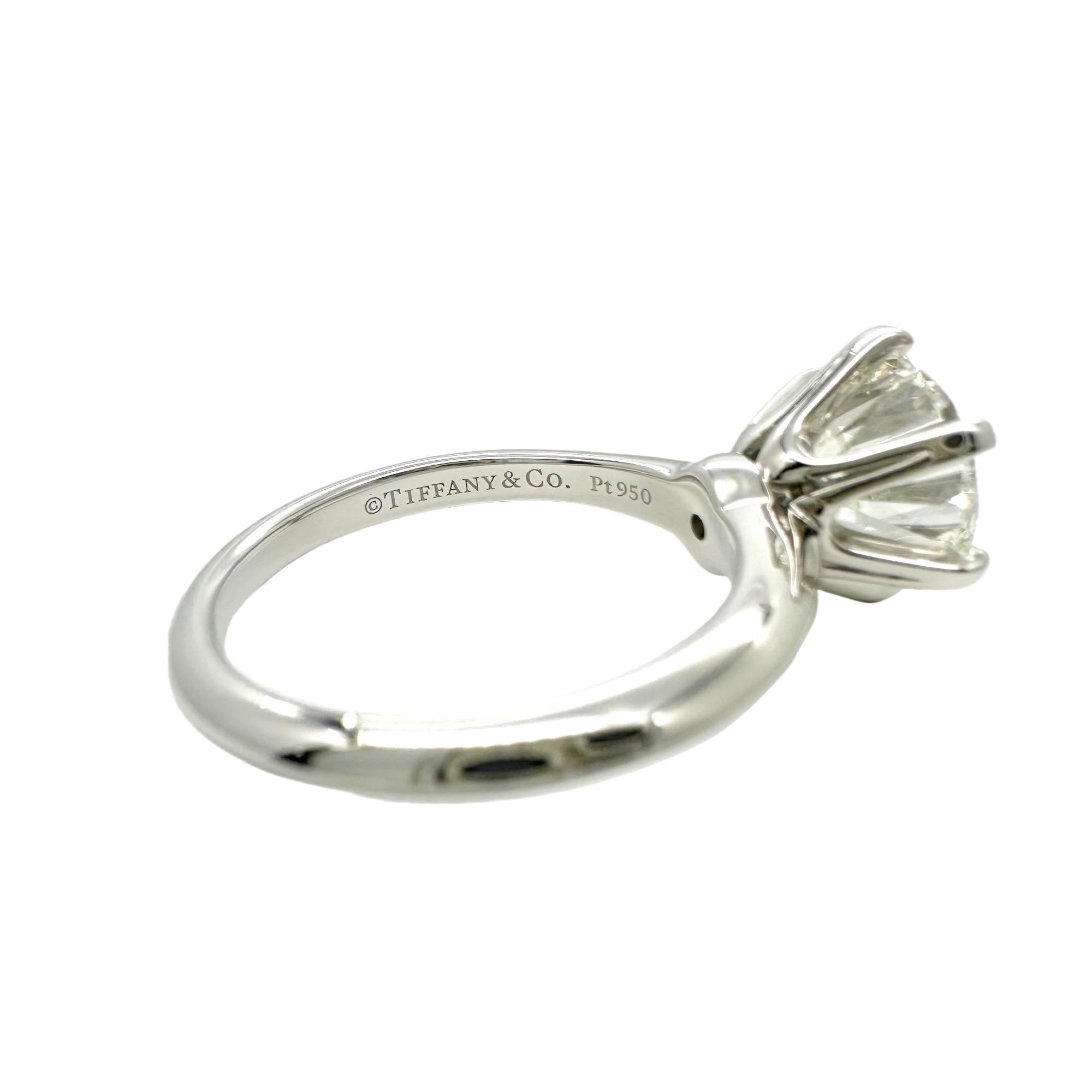 Tiffany & Co Platinum Diamond Engagement Ring Round 3.14 ct I VVS1 Solitaire For Sale 9