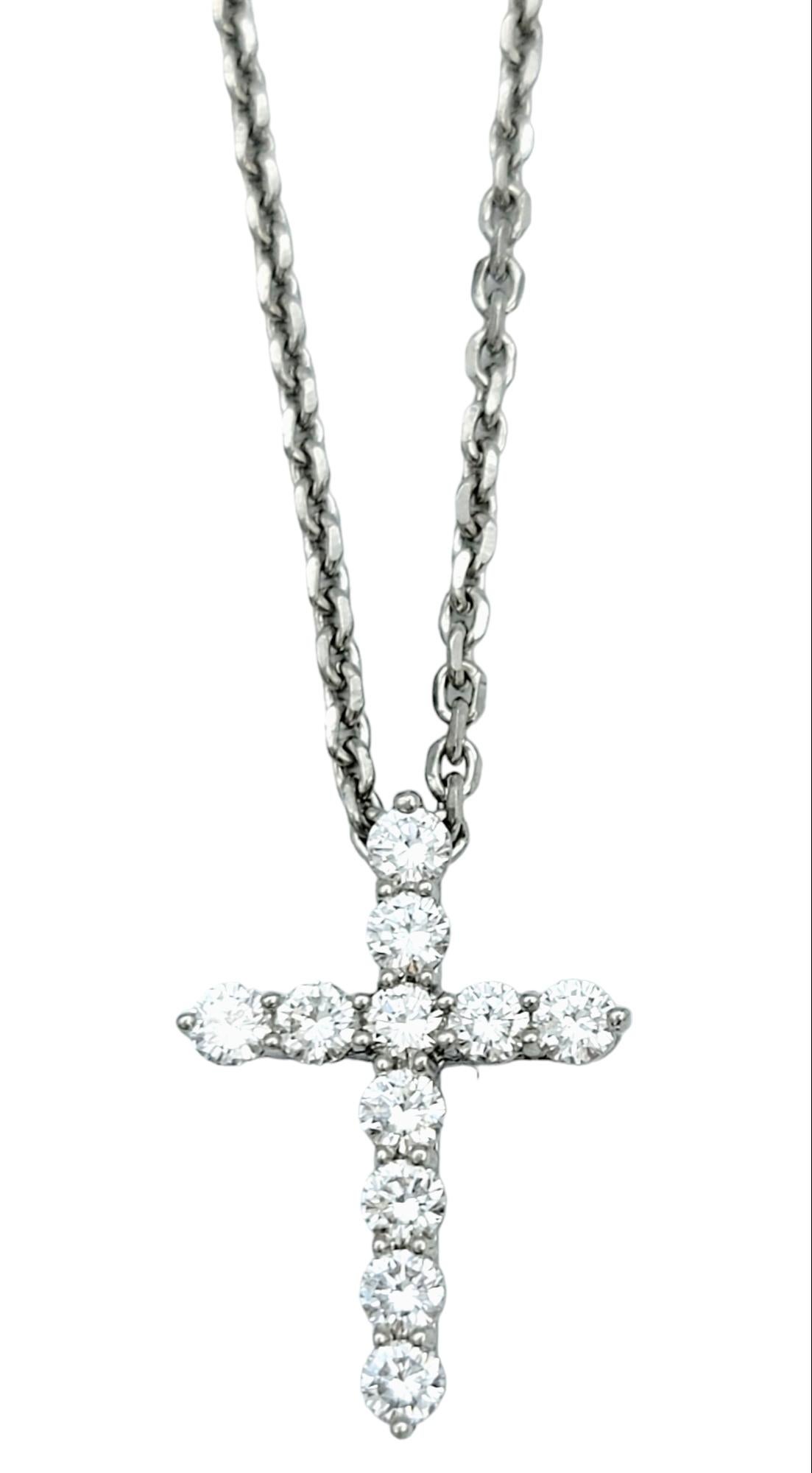 This classically beautiful cross pendant necklace from Tiffany & Co. is the epitome of understated elegance. Founded in 1837 in New York City, Tiffany & Co. is one of the world's most storied luxury design houses recognized globally for its