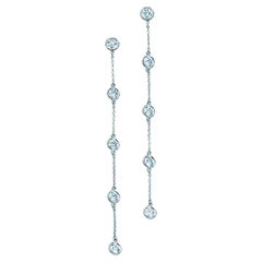 Elsa Peretti baumelnde Tropfenohrringe von Tiffany & Co mit runden Diamanten 