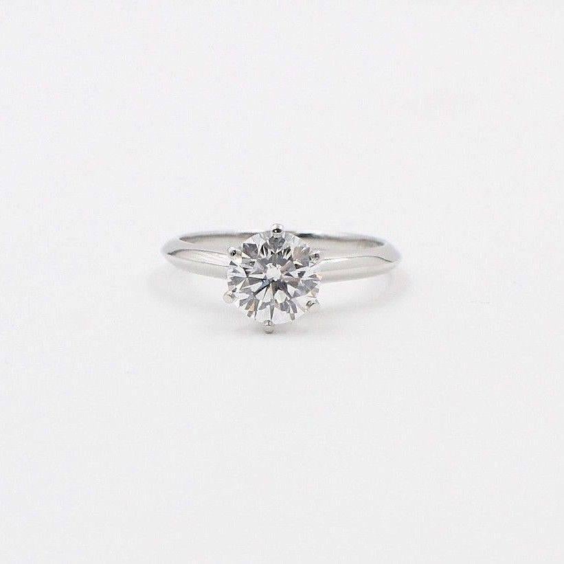 Tiffany & Co. Round Diamond Engagement Ring 1.39 Carat D VS1 Platinum 4