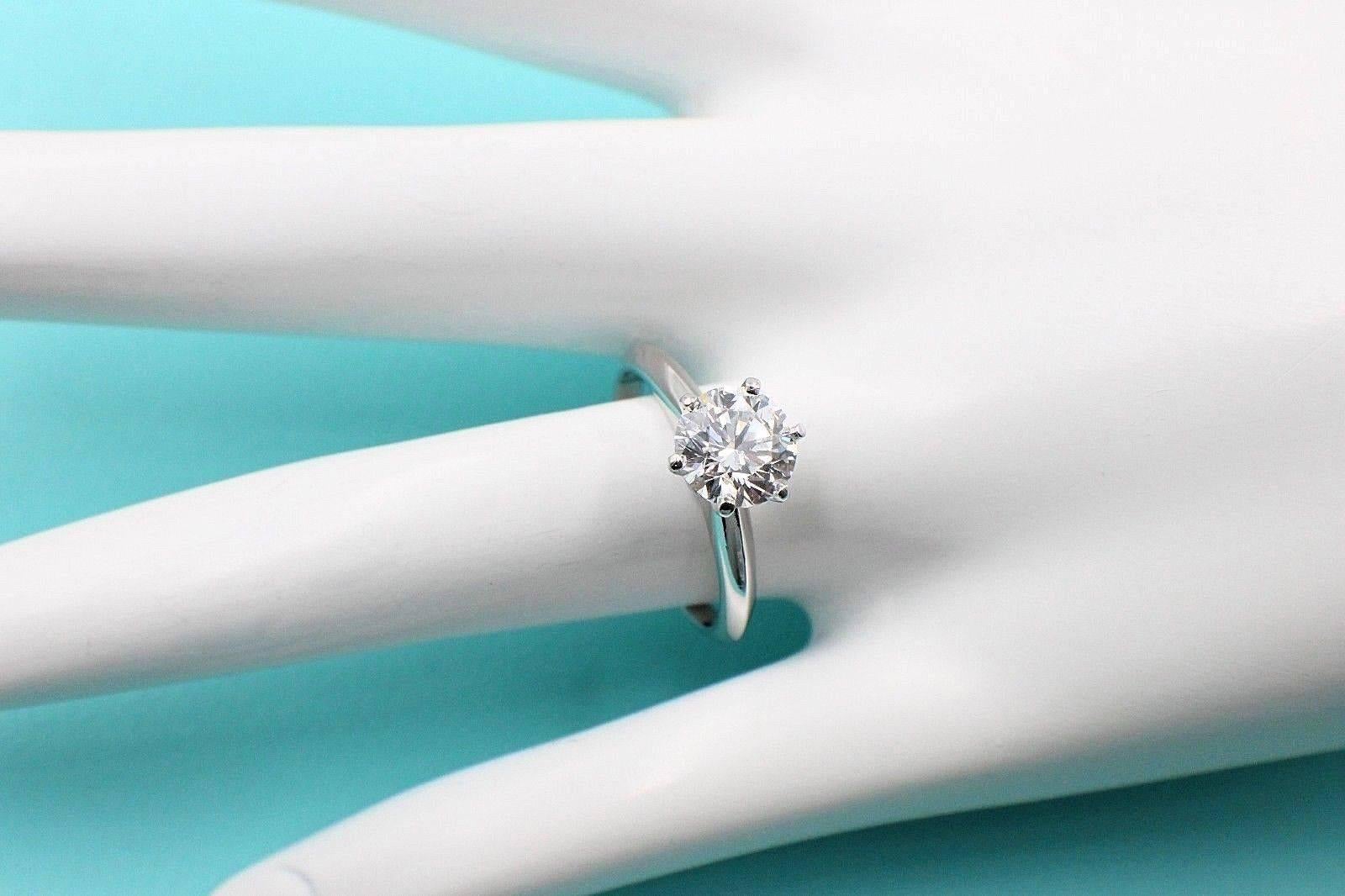 Modern Tiffany & Co. Round Diamond Engagement Ring 1.39 Carat D VS1 Platinum