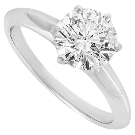 Tiffany & Co. Round Diamond Engagement Ring 1.53 Carat For Sale