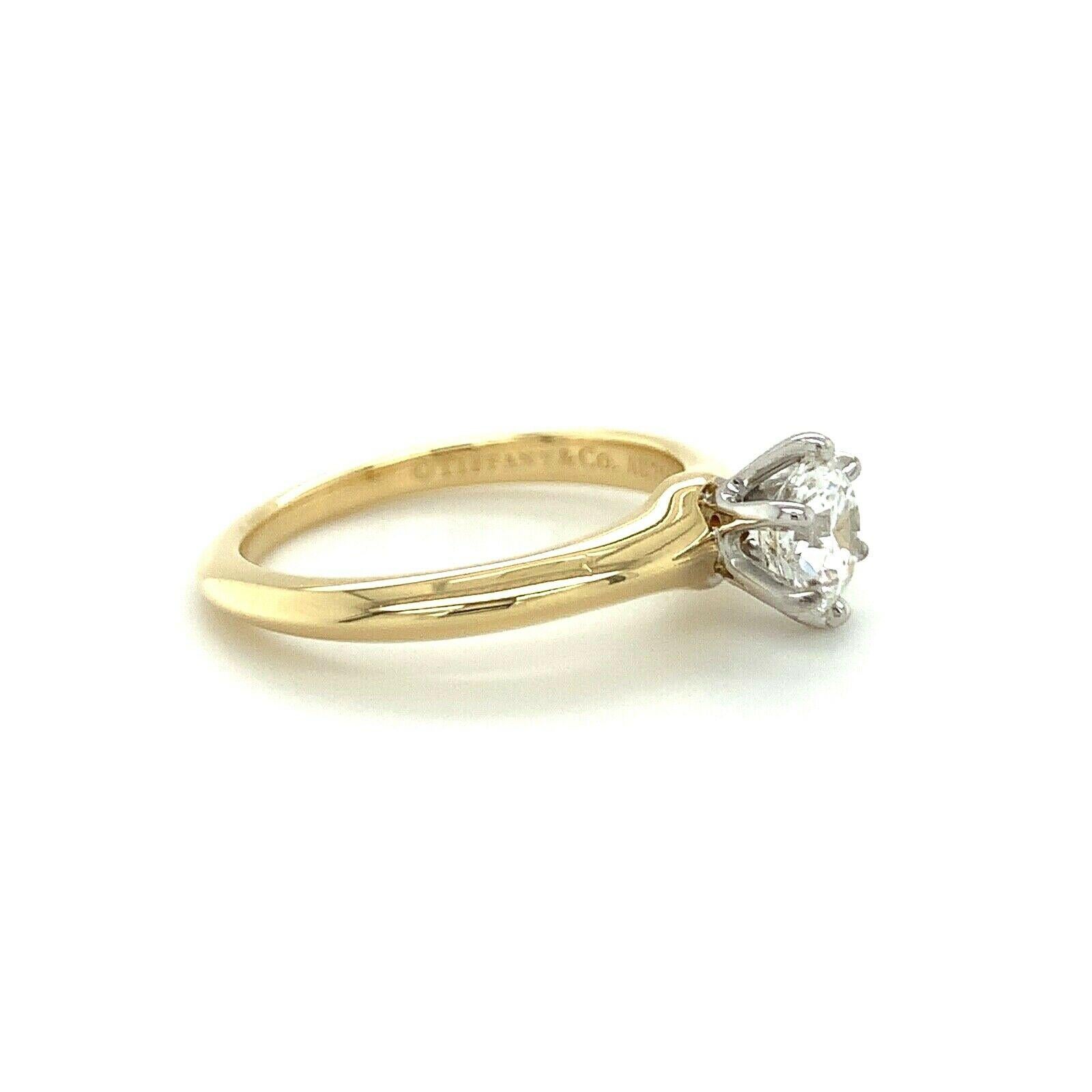 Modern Tiffany & Co. Round Diamond Engagement Ring .70 Ct G VVS1 18k and Platinum