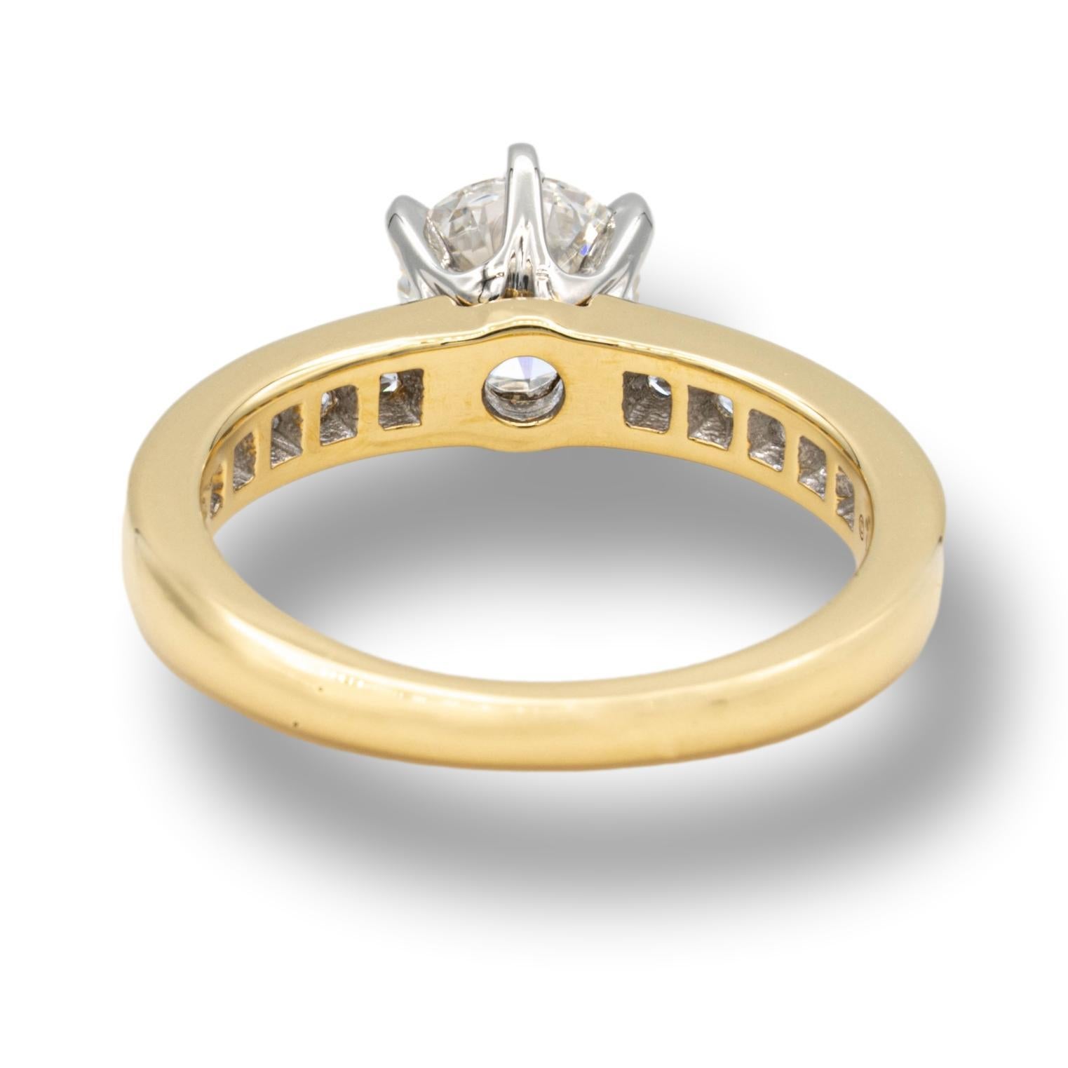 Women's Tiffany & Co. Round Diamond Engagement Ring Channel Set 1.29 Cts. 18K Yellow PLT