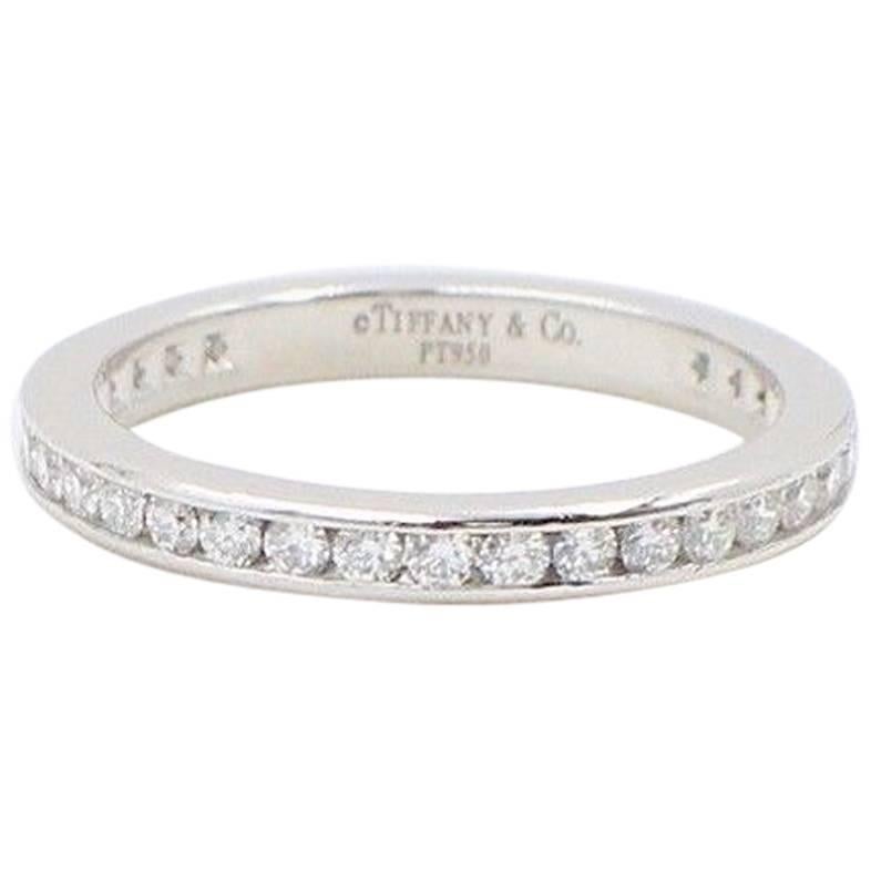 Tiffany & Co. Round Diamond Full Circle Wedding Band Ring Platinum