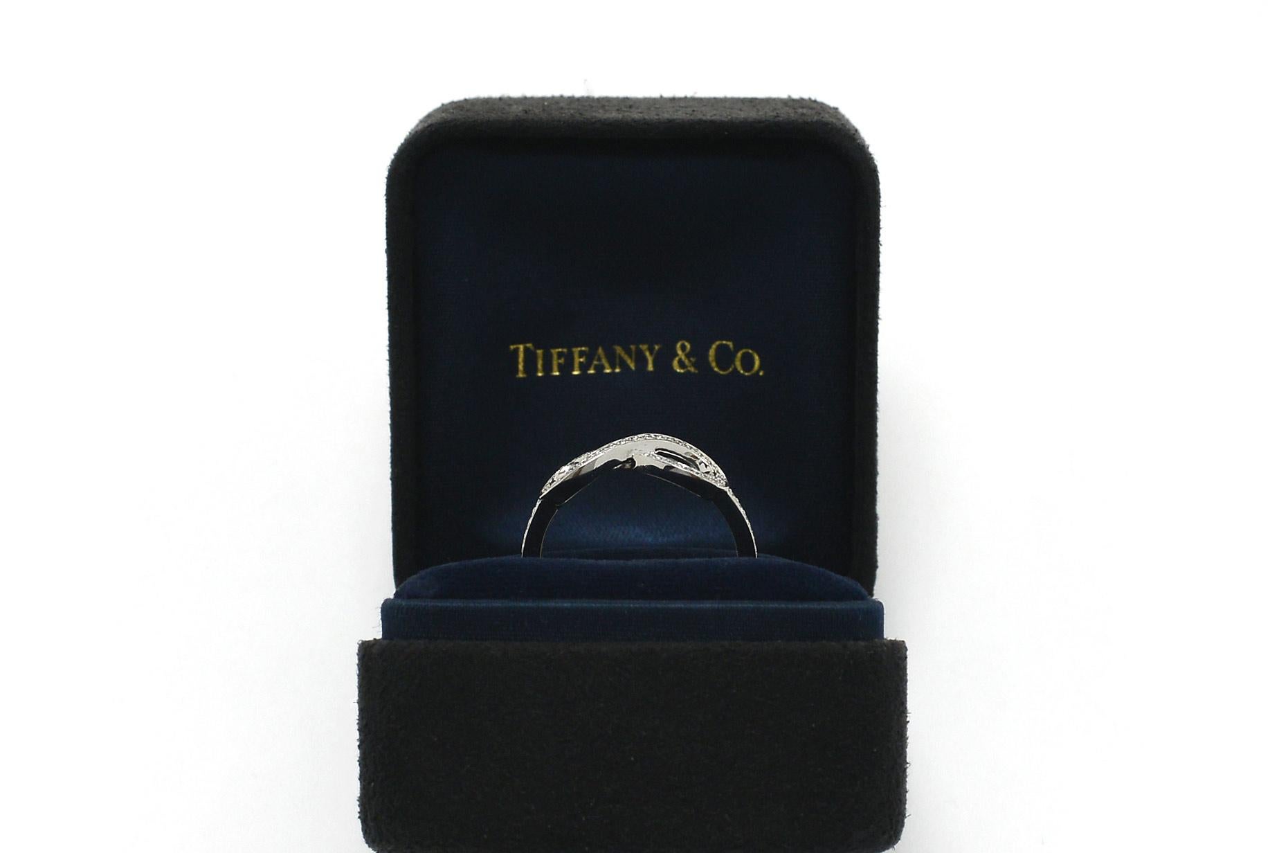 Modern Tiffany & Co. Round Diamond Infinity Ring Platinum Band