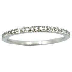 Tiffany & Co. Round Diamond Narrow 1.5 mm Eternity Stacking Band Ring Platinum