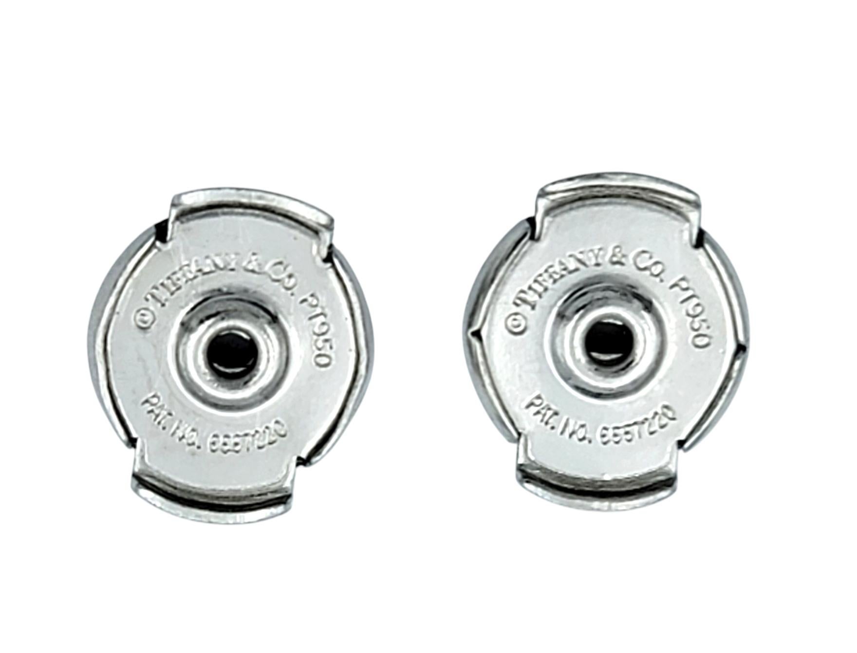 Tiffany & Co. Pendientes Gota Círculo Abierto Diamante Redondo en Platino Pulido Corte redondo en venta