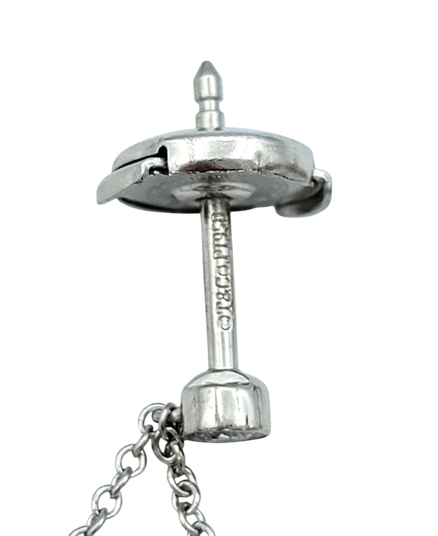 Tiffany & Co. Pendientes Gota Círculo Abierto Diamante Redondo en Platino Pulido en Bueno estado para la venta en Scottsdale, AZ