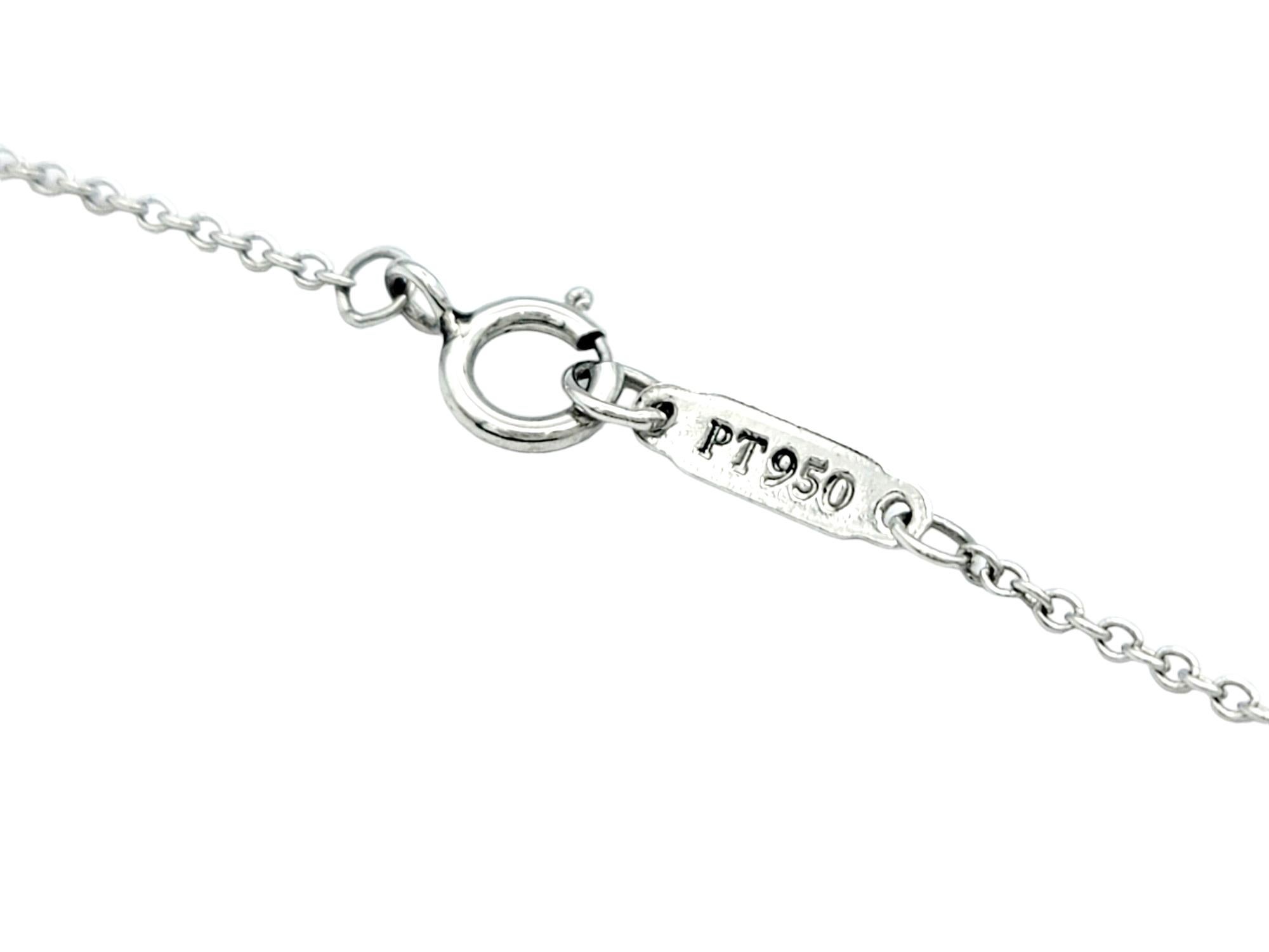 Tiffany & Co. Round Diamond Open Heart Pendant Necklace in Platinum, F-G / VS1-2 For Sale 1