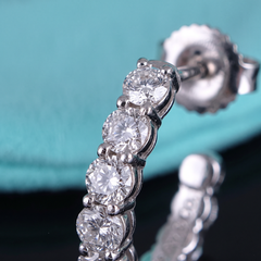 Tiffany & Co. Round Diamond Platinum Inside-Out Hoop Earrings