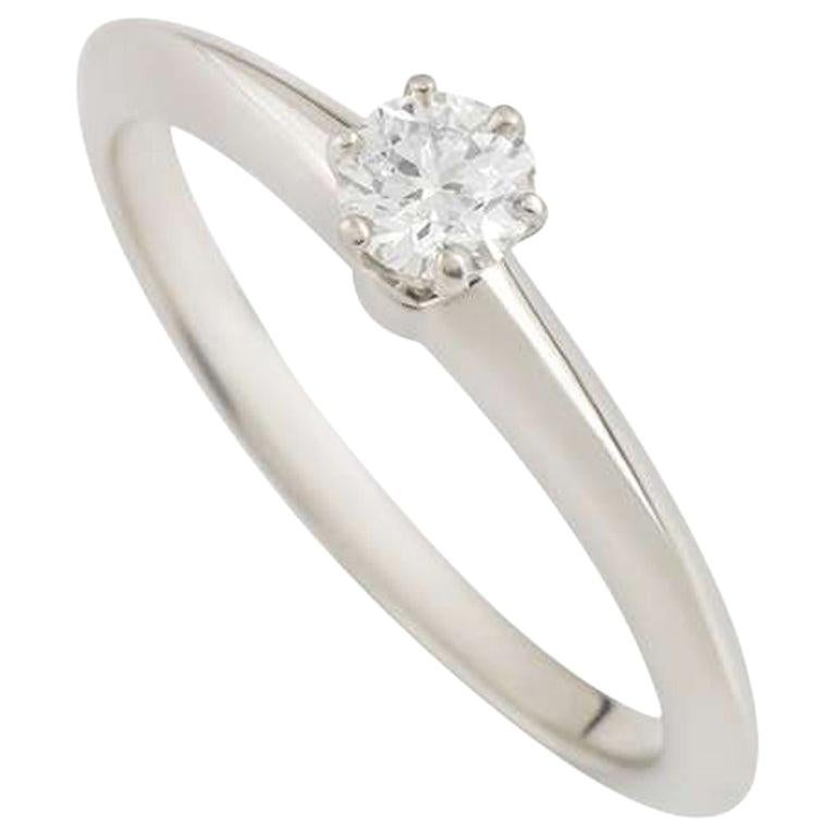 Tiffany & Co. Round Diamond Platinum Solitaire Engagement Ring 0.21 Carat