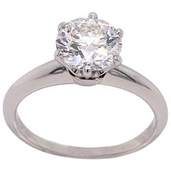 Tiffany & Co. Round Diamond Solitaire 1.27 Carat G VS1 Ring in Platinum