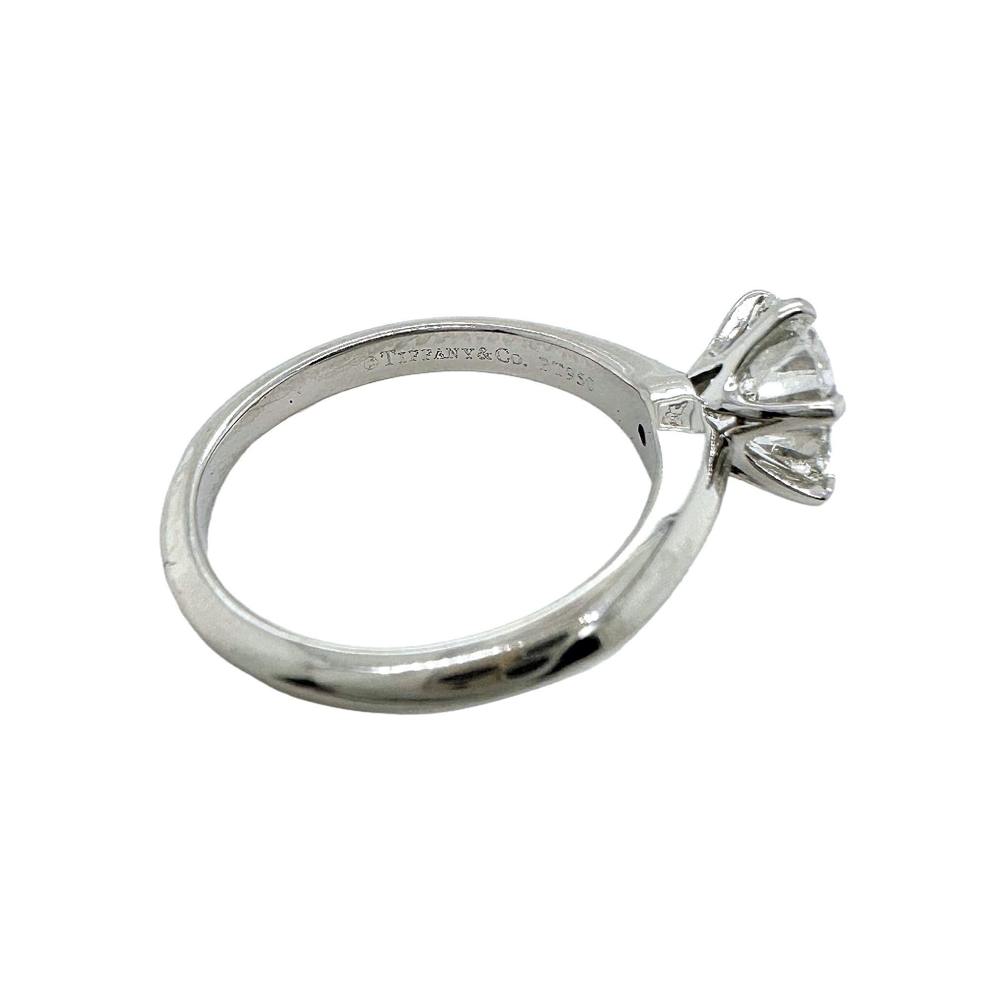 Tiffany & Co Platinum Diamond Engagement Ring Round Solitaire 1.72 cts H VVS2 For Sale 2