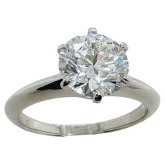 Tiffany & Co. Bague de fiançailles solitaire en diamant rond 1,72 cts H VVS2, avec papiers d'origine