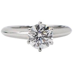 Tiffany & Co. Round Diamond Solitaire Engagement Ring 0.92 Carat E VVS1