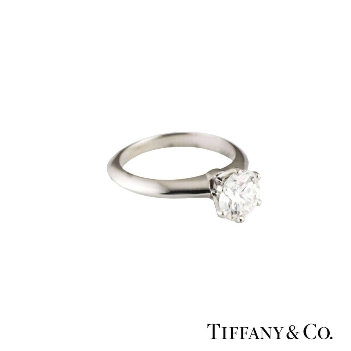 Round Cut Tiffany & Co. Round Diamond Solitaire Engagement Ring 1.05 Carat GIA Certified