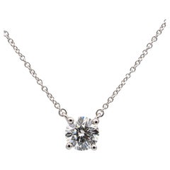 Tiffany & Co. Round Diamond Solitaire Pendant 0.91cts in Platinum