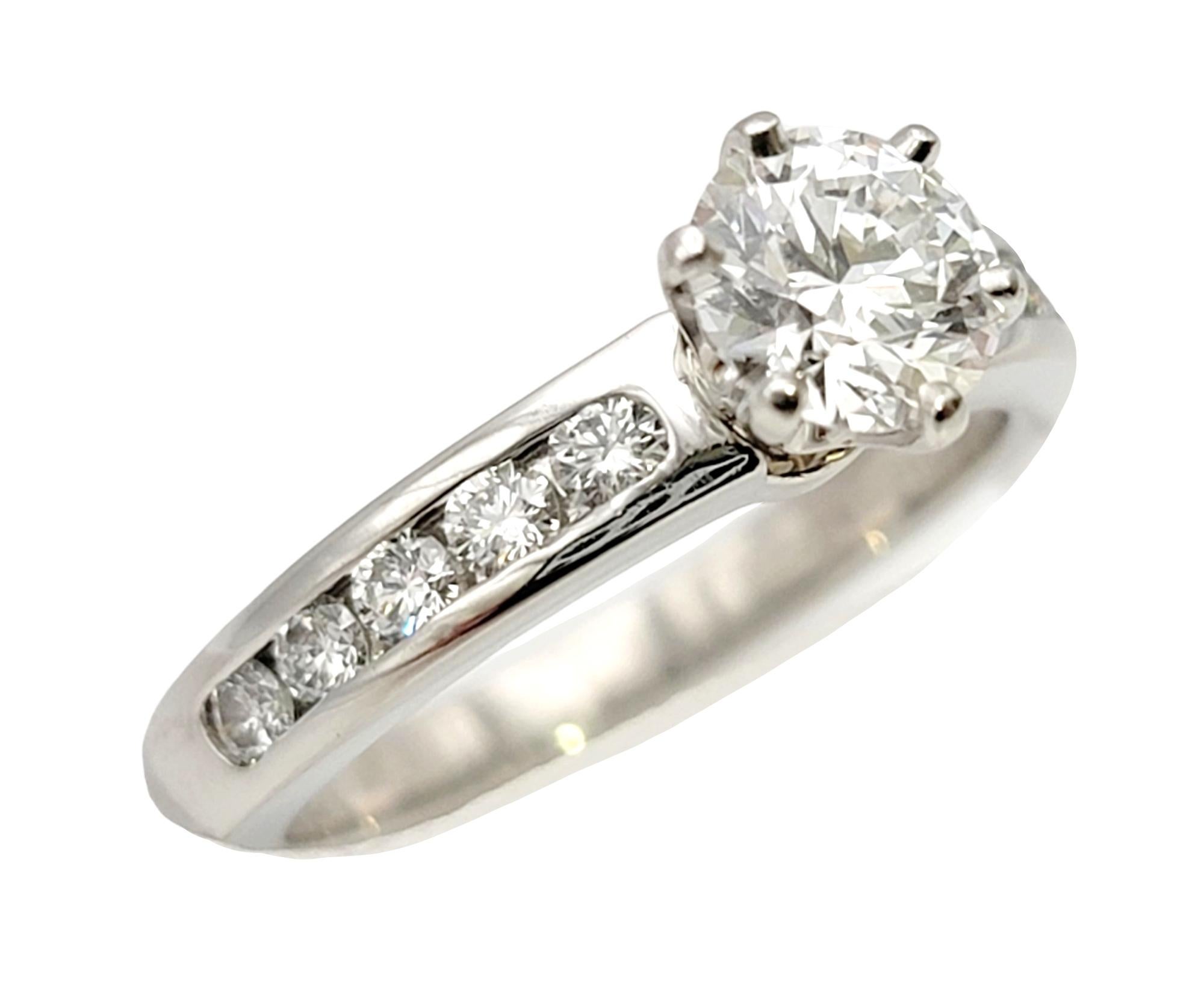 Tiffany & Co. Round Diamond Solitaire Platinum Engagement Ring .73 Center G VVS2 In Good Condition In Scottsdale, AZ