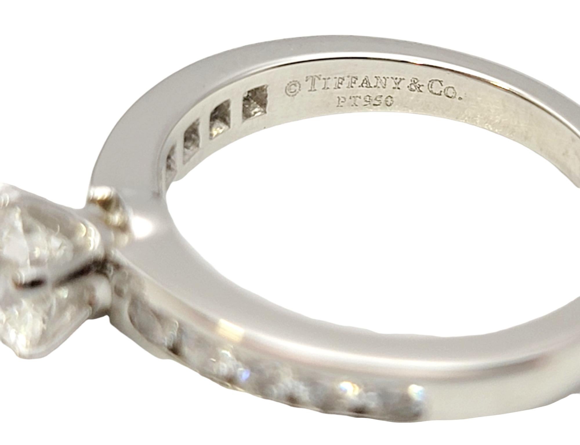 Tiffany & Co. Round Diamond Solitaire Platinum Engagement Ring .73 Center G VVS2 1