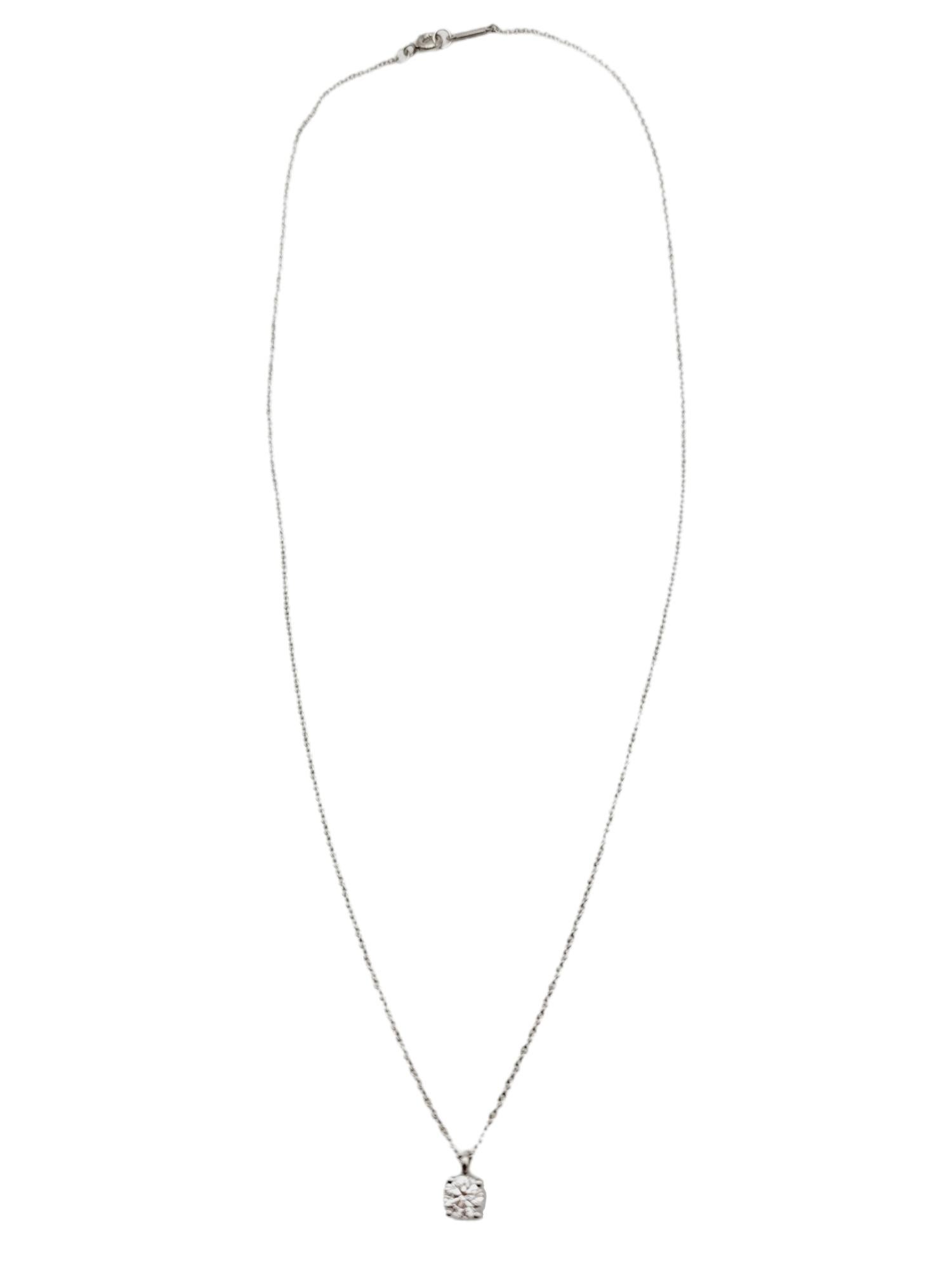Tiffany & Co. Round Diamond Solitaire Platinum Necklace .39 Carat F / VVS2 1