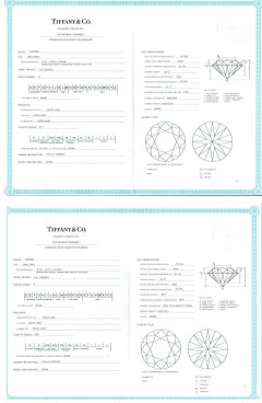 Tiffany & Co. Round Diamond Stud Earrings 2.02 TCW G VS1 and VS2 Platinum