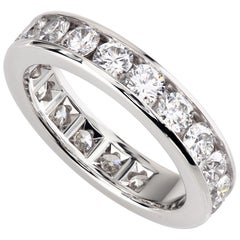 Tiffany Channel Set Platinum Round Diamond Wedding Band