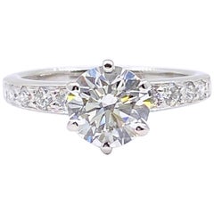 Tiffany & Co. Round Diamond with Channel Set Band 1.41 Carat Ring Plat