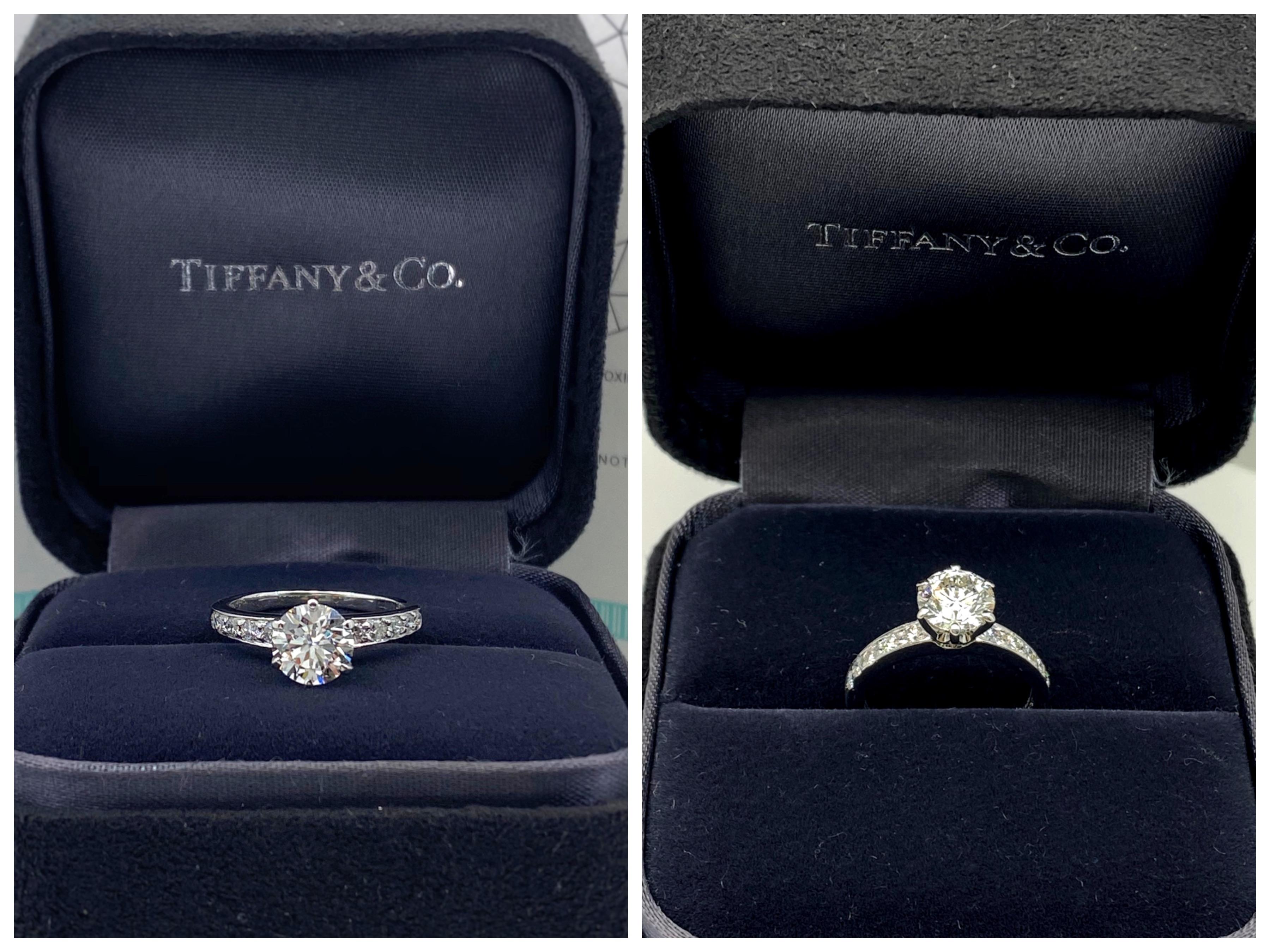 Tiffany & Co. Round Diamond with Channel Set Band 1.41 Carat Ring Plat 2