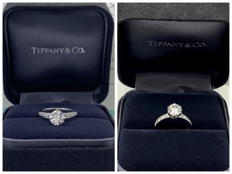 Tiffany and Co. Assiette de bague en diamants ronds avec anneau serti en  canal de 1,41 carat - En vente sur 1stDibs