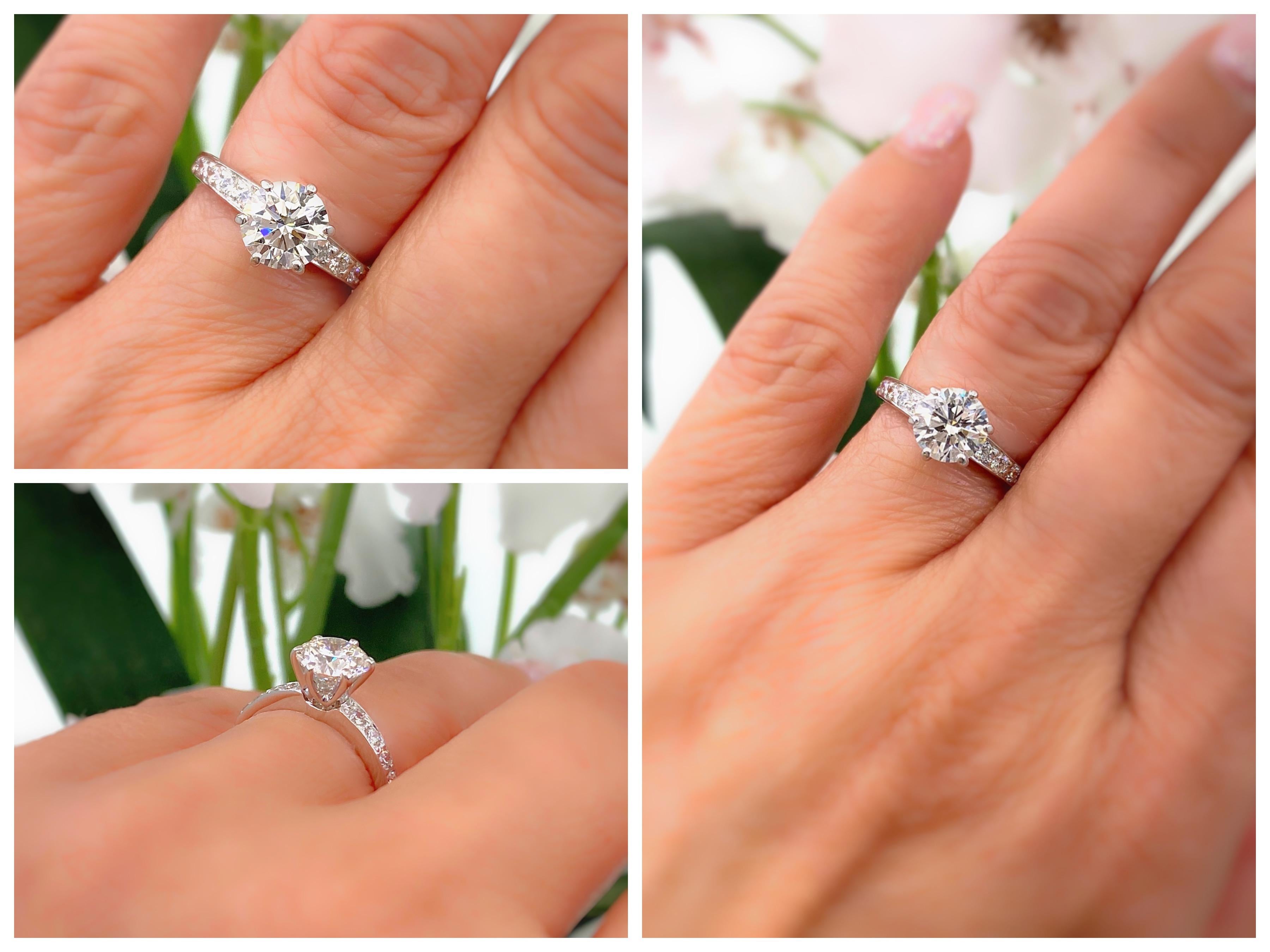 Tiffany & Co. Round Diamond with Channel Set Band 1.41 Carat Ring Plat 4