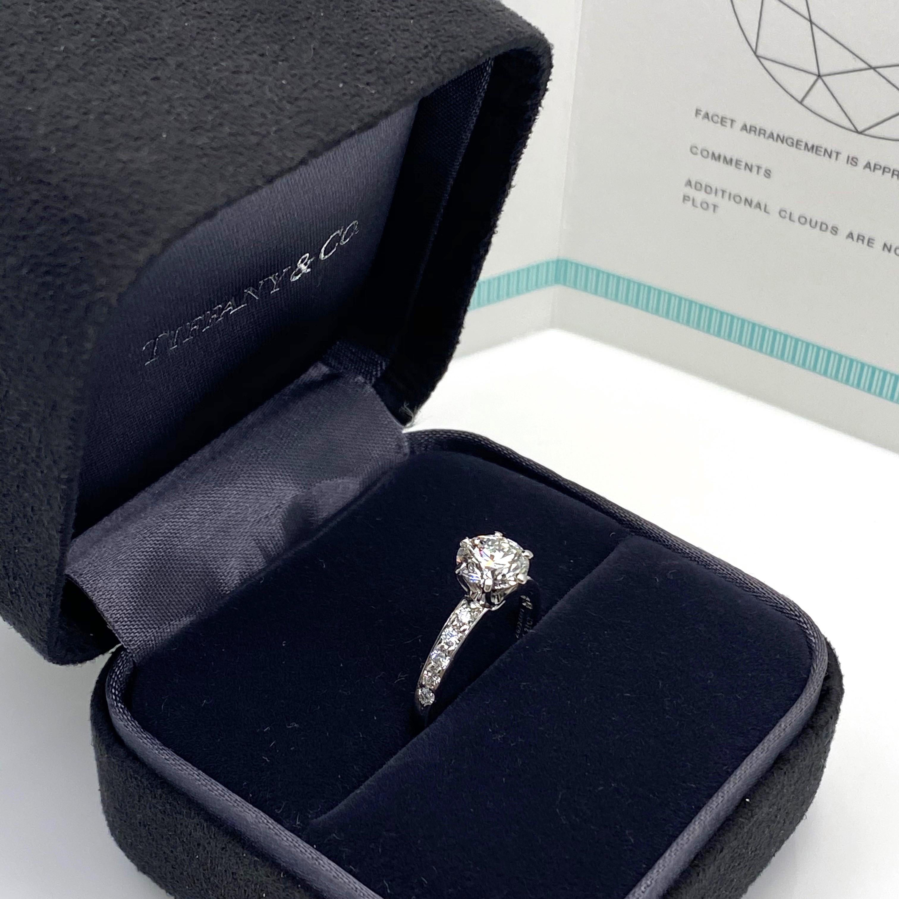Tiffany & Co. Round Diamond with Channel Set Band 1.41 Carat Ring Plat 5
