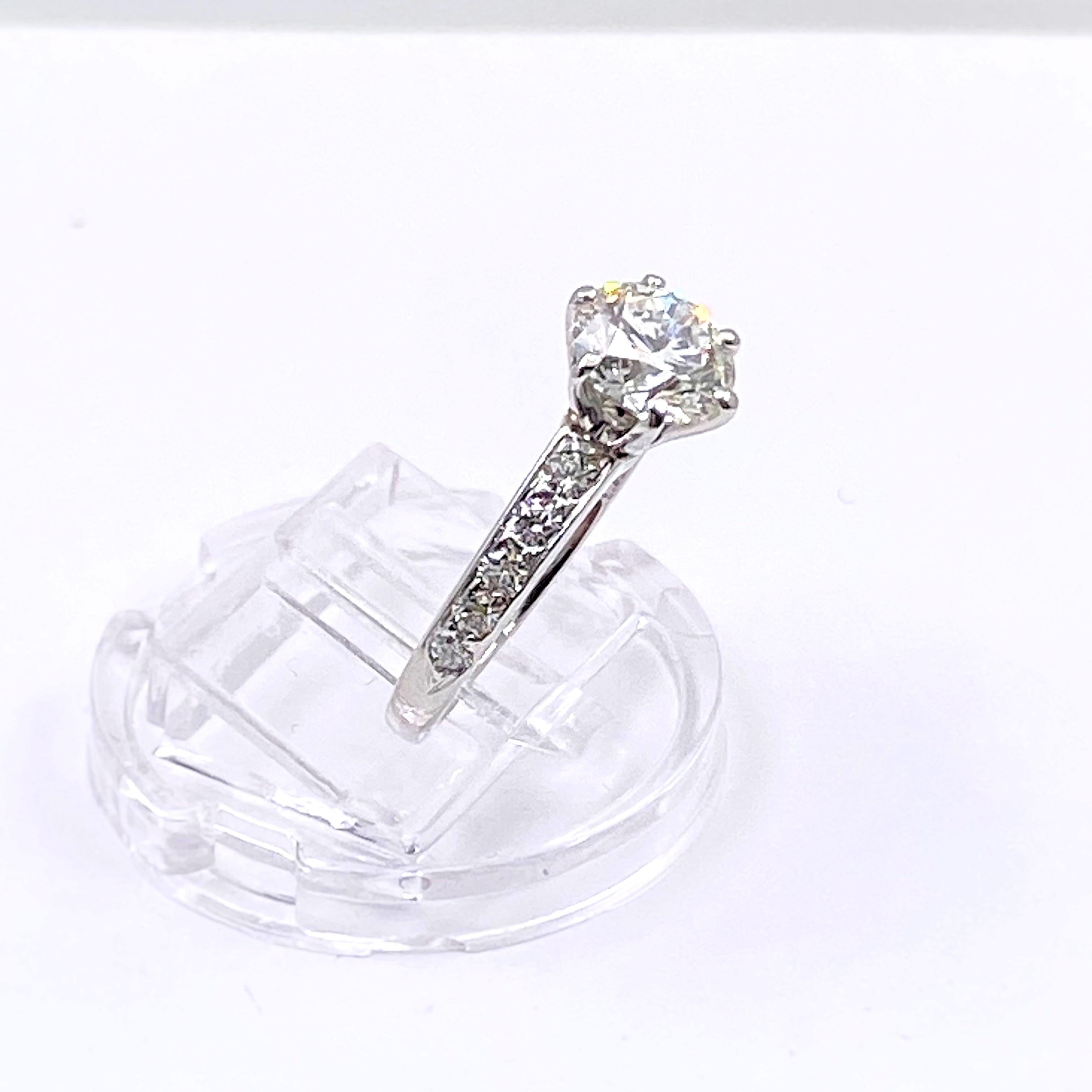 Tiffany & Co. Round Diamond with Channel Set Band 1.41 Carat Ring Plat 8