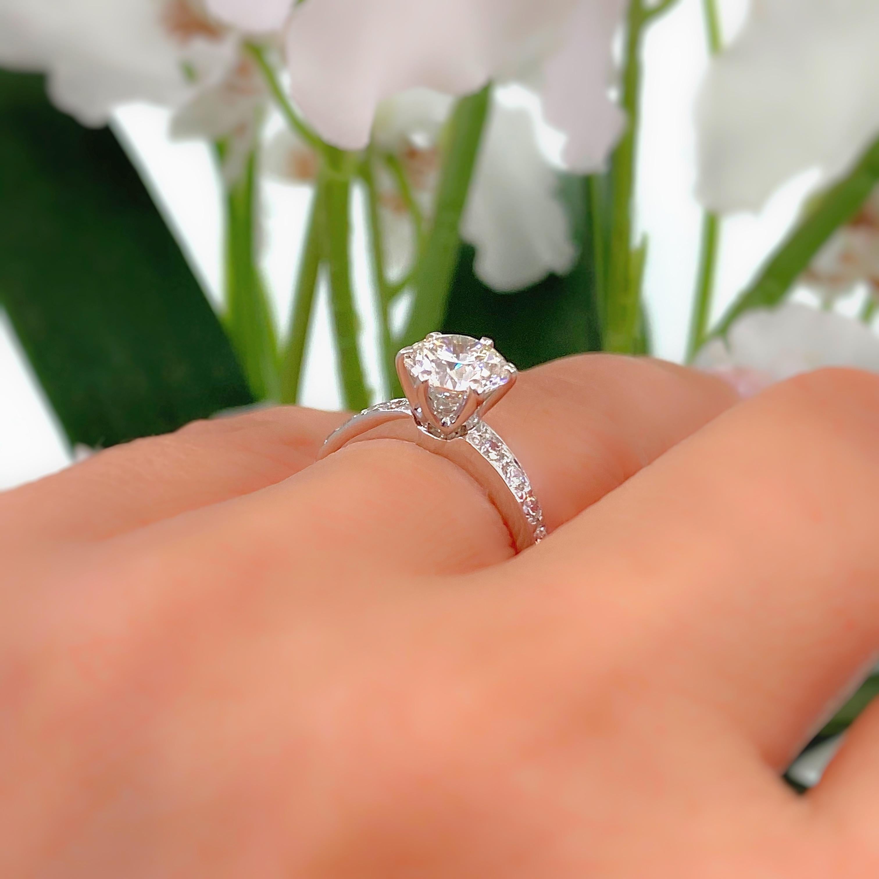 Women's Tiffany & Co. Round Diamond with Channel Set Band 1.41 Carat Ring Plat