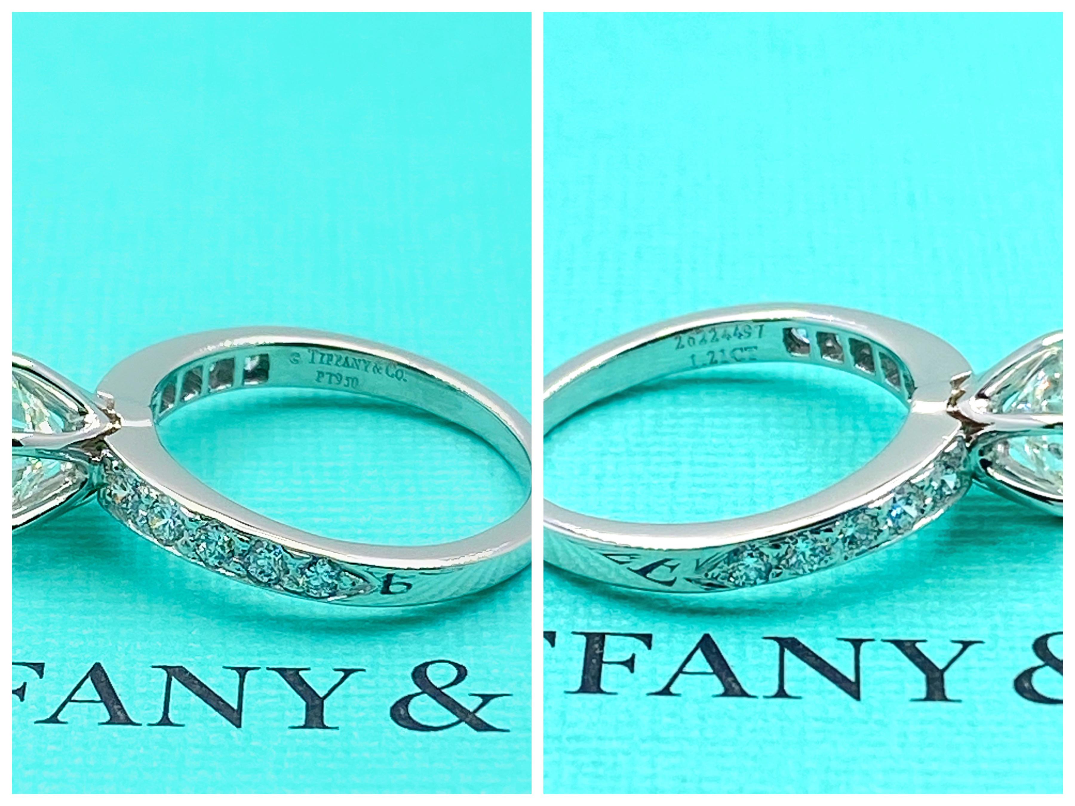 Tiffany & Co. Round Diamond with Channel Set Band 1.41 Carat Ring Plat 1