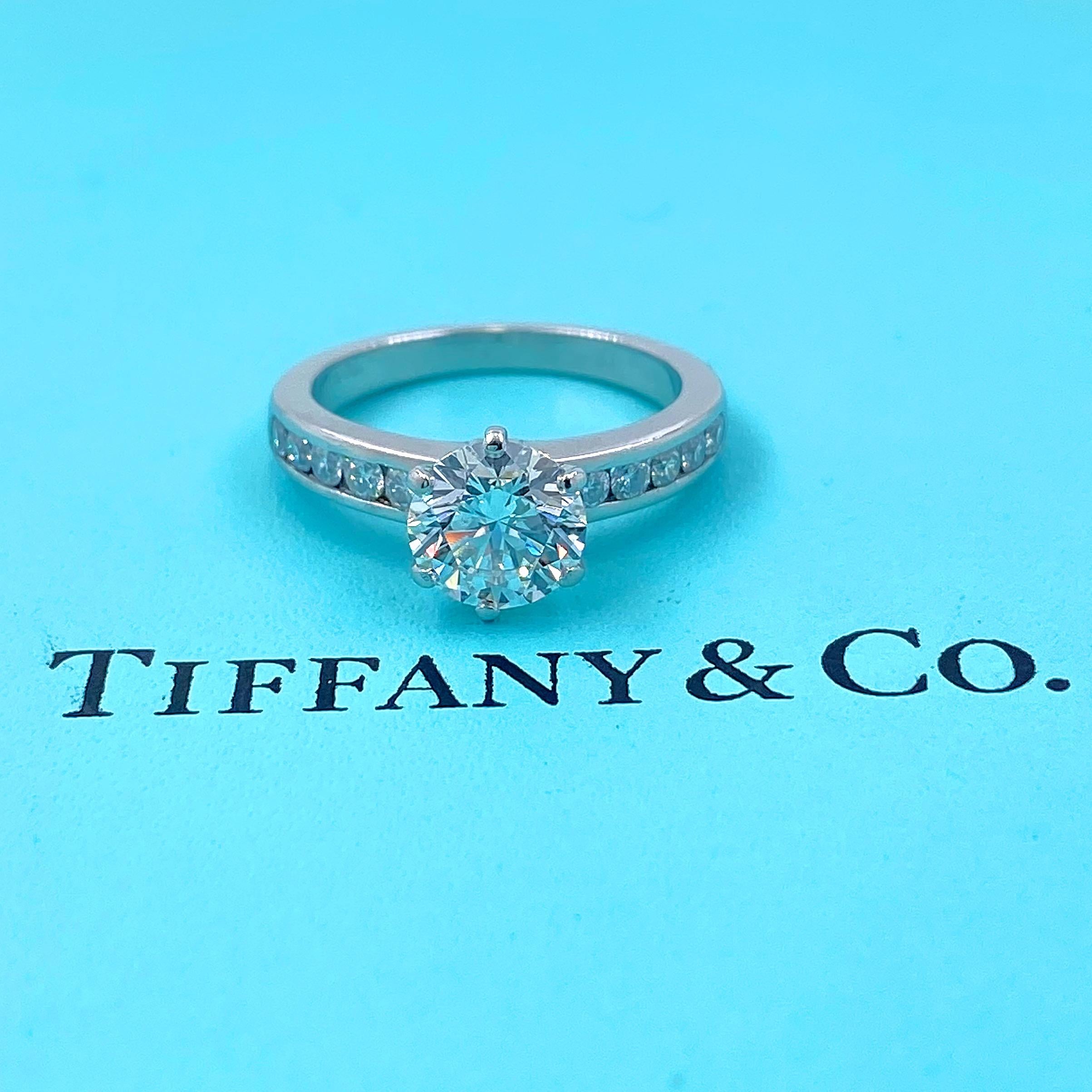 Tiffany & Co. Round G VS2 1.91 Carat Channel Set Diamond Band Ring Plat For Sale 2