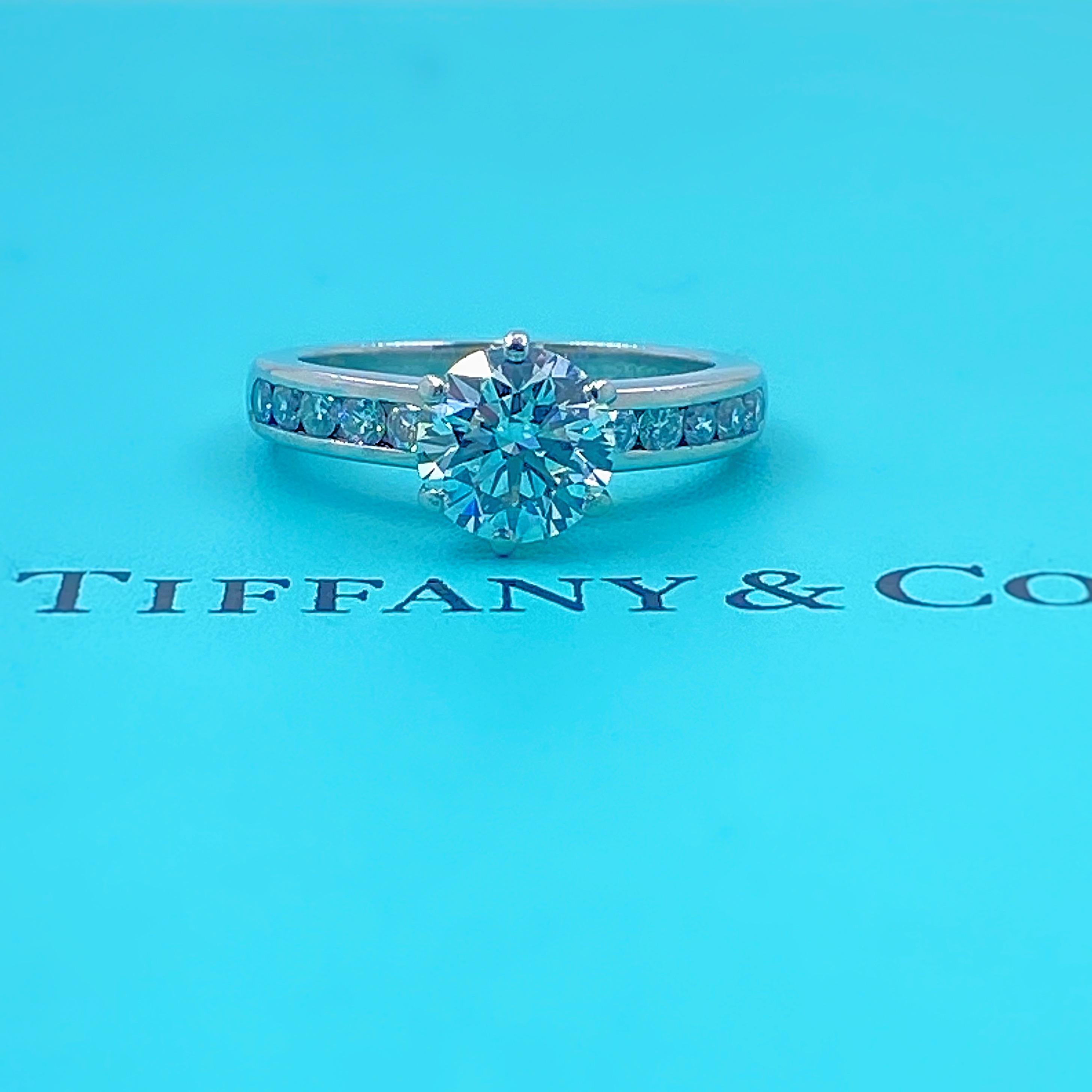 Tiffany & Co. Round G VS2 1.91 Carat Channel Set Diamond Band Ring Plat For Sale 4