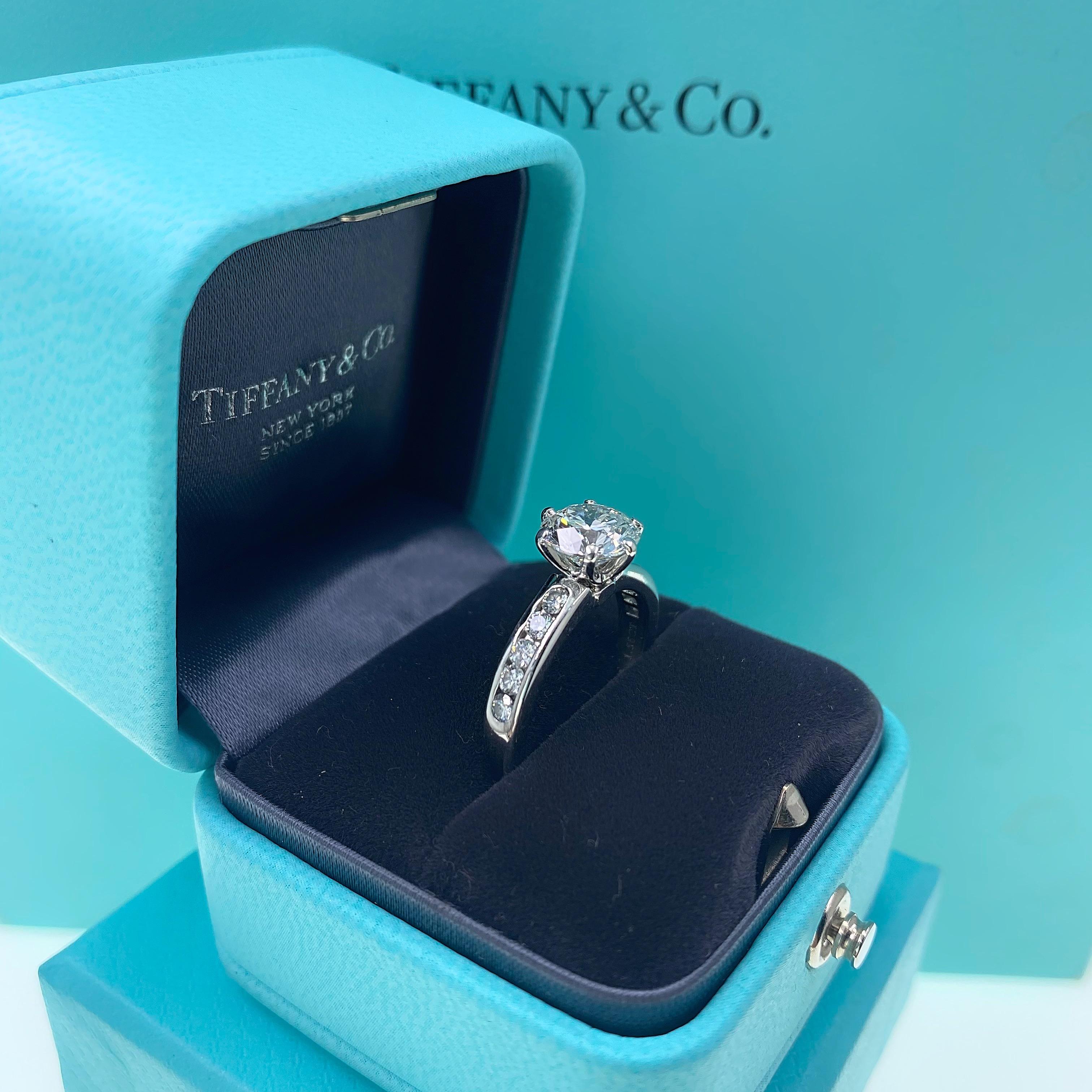 Tiffany & Co. Round G VS2 1.91 Carat Channel Set Diamond Band Ring Plat In Excellent Condition For Sale In San Diego, CA