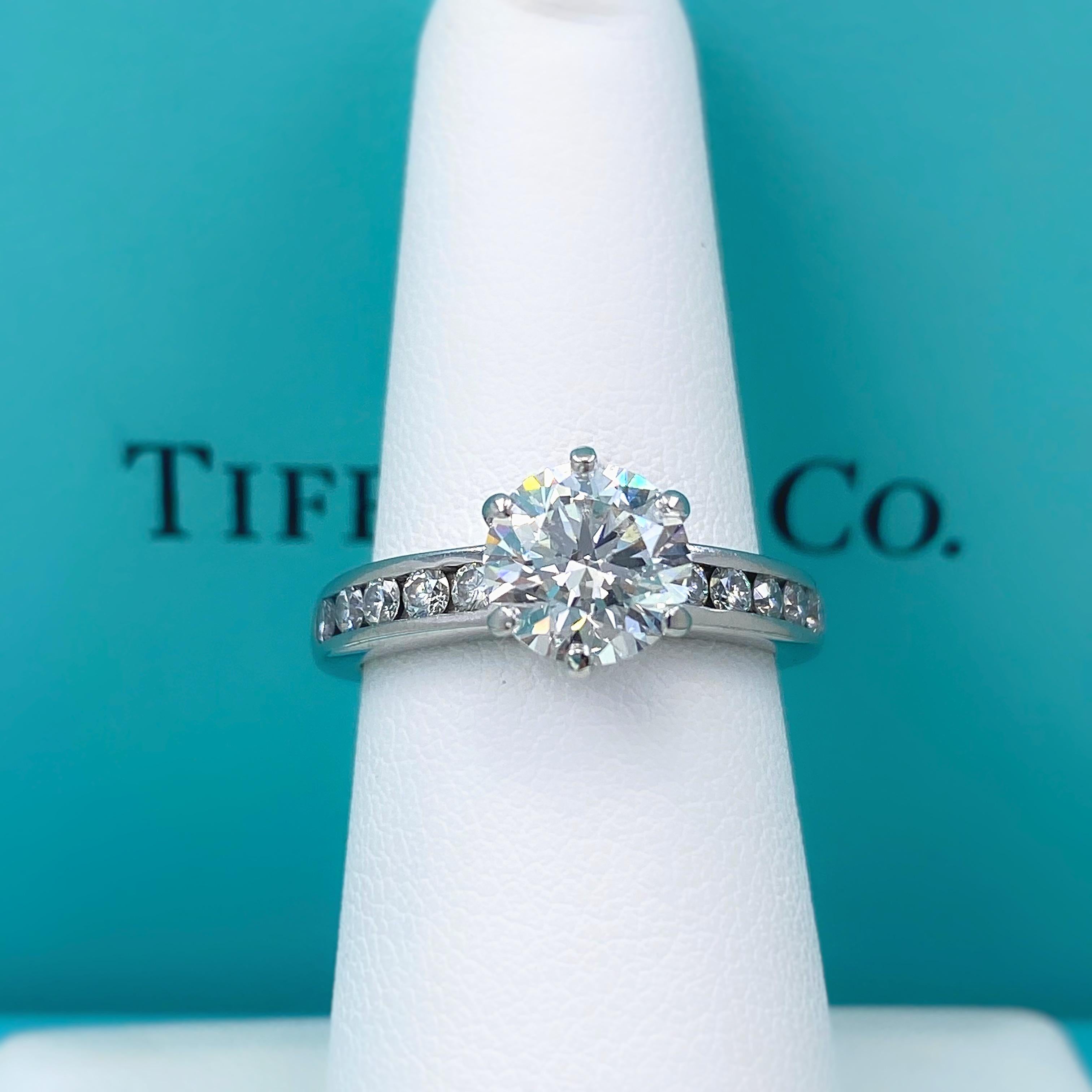 Tiffany & Co. Round G VS2 1.91 Carat Channel Set Diamond Band Ring Plat For Sale 1